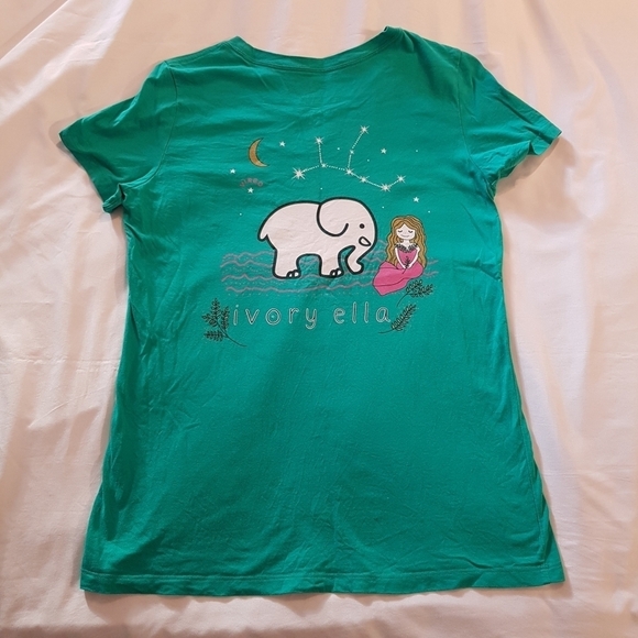 Ivory Ella women's size medium Virgo green short sleeve shirt - Picture 2 of 3